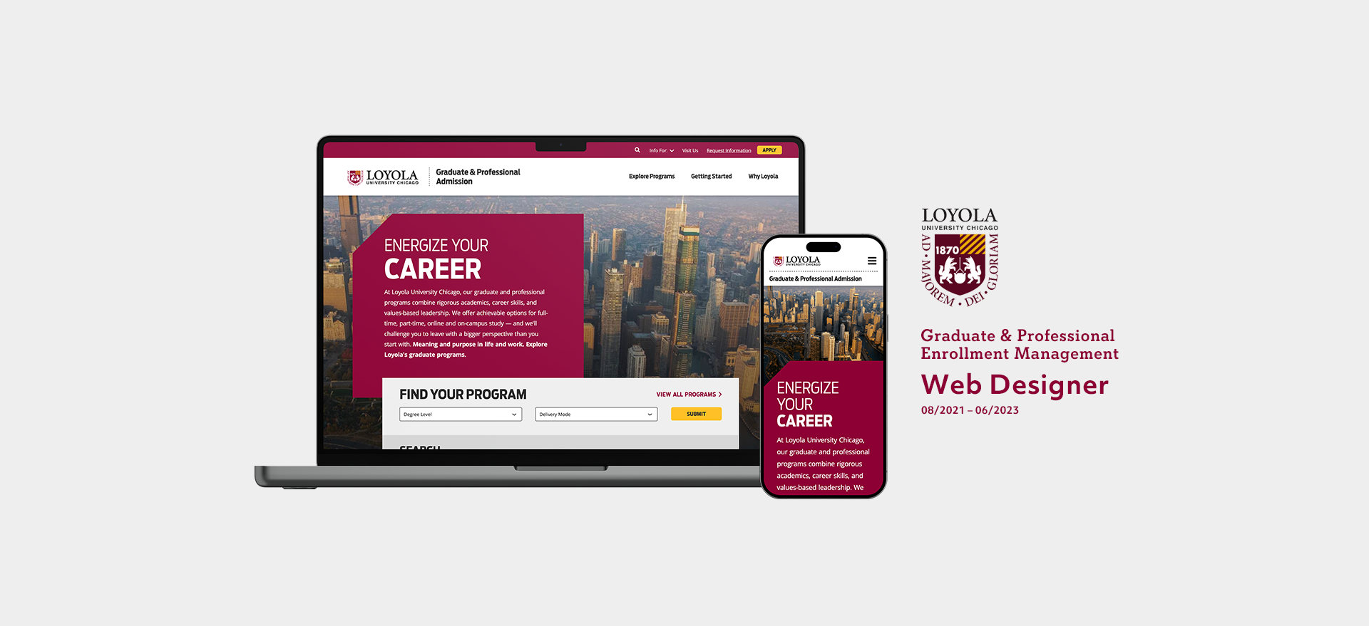 Loyola University Chicago - Graduate and Professional Enrollment Management - Job: Web Design.