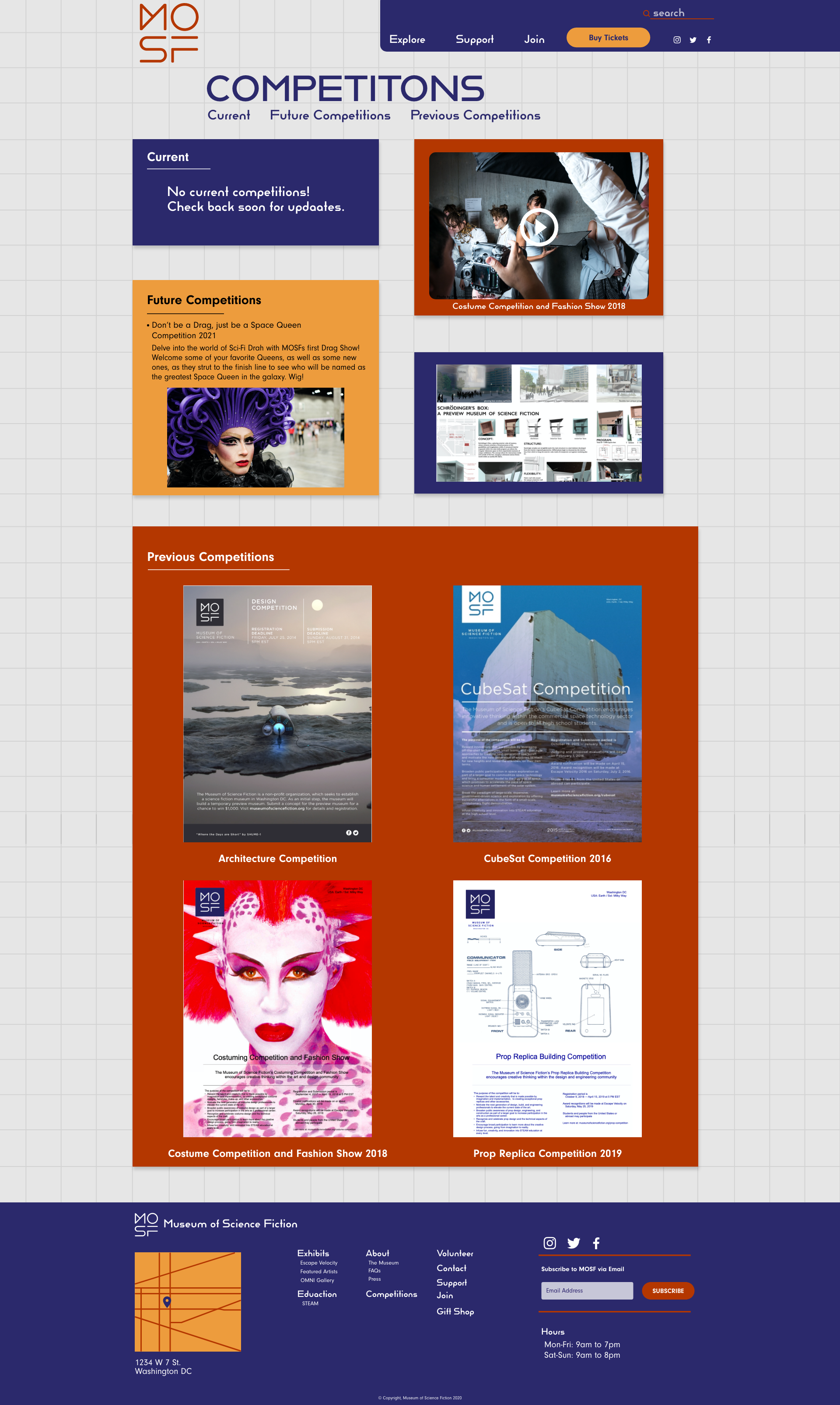 Competitions Hi-fi Wireframe web page